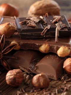 орехи, черный, стружка, молочный, дольки, шоколад