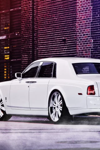 rolls royce, white, phantom, фантом, белый, роллс ройс, street