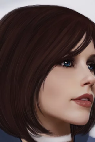 волосы, взгляд, лицо, bioshock infinite, игра, элизабет, девушка
