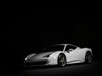 белый, night, ferrari, феррари, италия, 458 italia, white, вид спереди