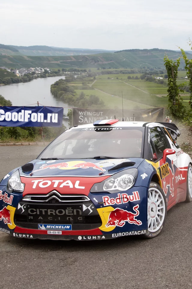 передок, ds3, rally, речка, машина, red bull, citroen, total, дорога