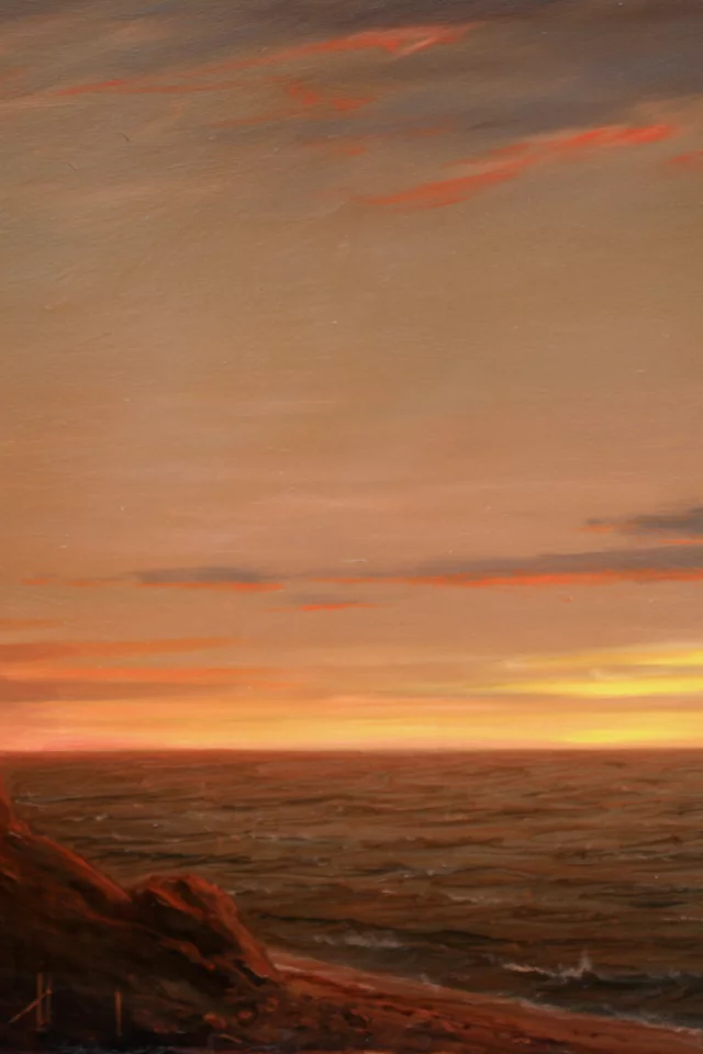 маяк, корабль, парусник, william davis, картина, пейзаж, море