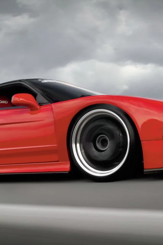 гонка, tuning, облака, honda nsx, красная, трасса, тюнинг