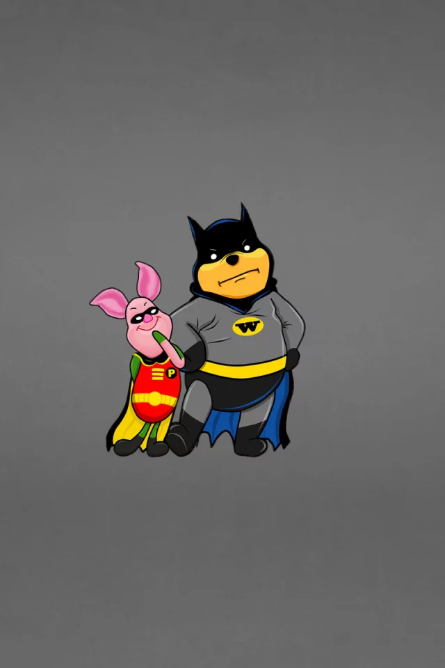 винни-пух, winnie-the-pooh, robin, batman, бэтмен и робин, пятачок
