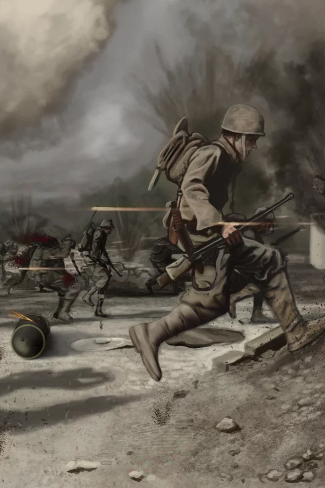 поле, пустош, война, солдаты, crossing the battlefield, war
