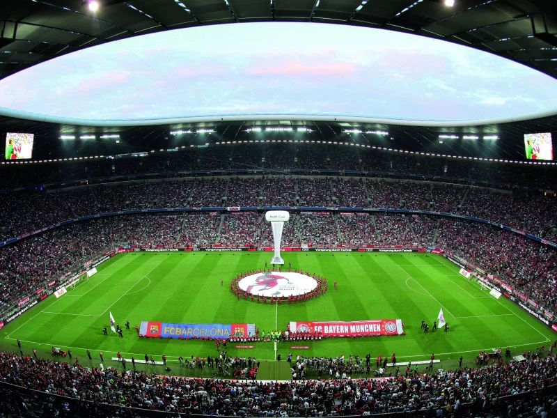 альянц арена, fc bayern, поле, allianz arena, игра, матч, fc barcelona