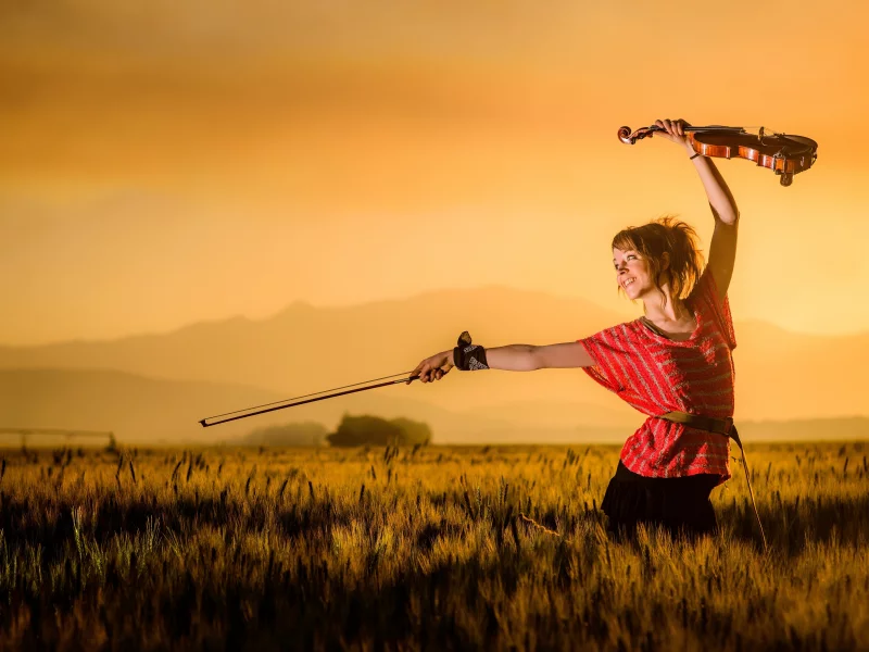 горы, lindsey stirling, закат, violin, скрипка, линдси стирлинг