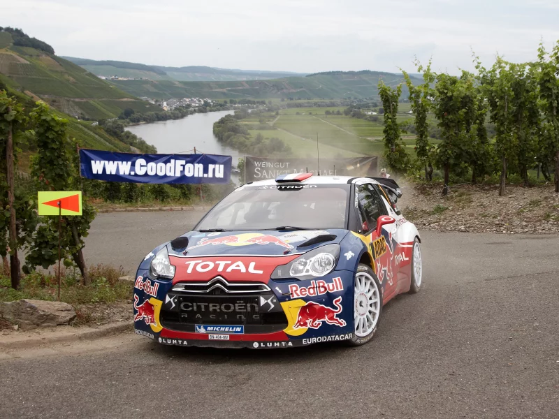 передок, ds3, rally, речка, машина, red bull, citroen, total, дорога