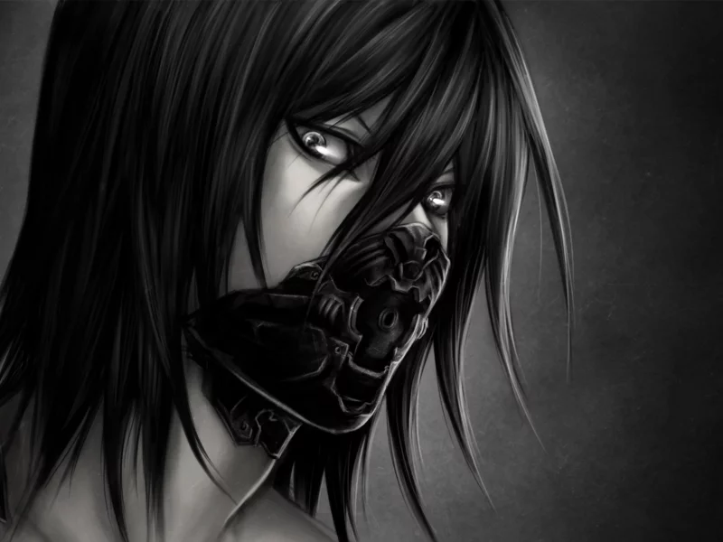 половина лица, monochrome, робот, монохромный, парень
