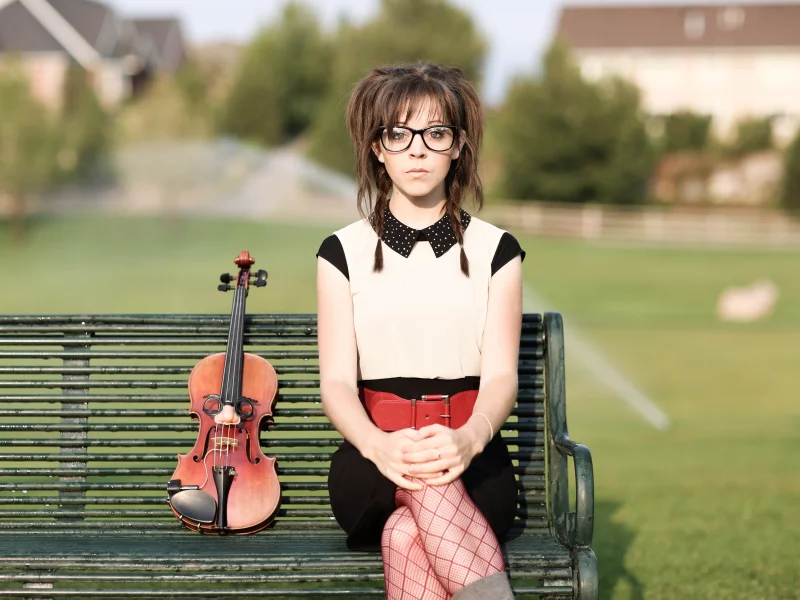 скамейка, скрипка, lindsey stirling, линдси стирлинг, violin