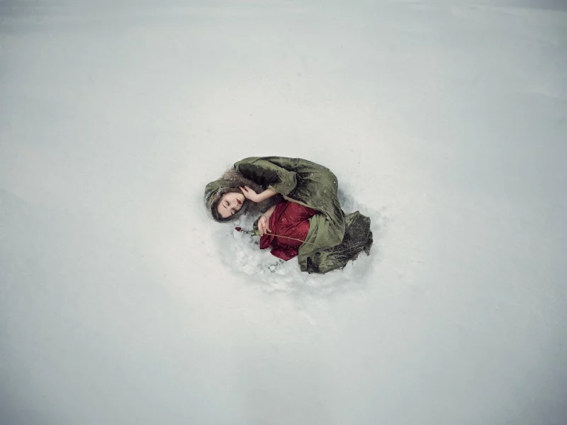 ситуация, personal space, роза, девушка, снег