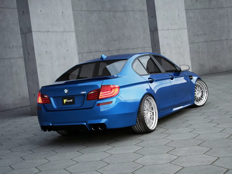 синий, bmw, вид сзади, blue, m5, f10, бмв