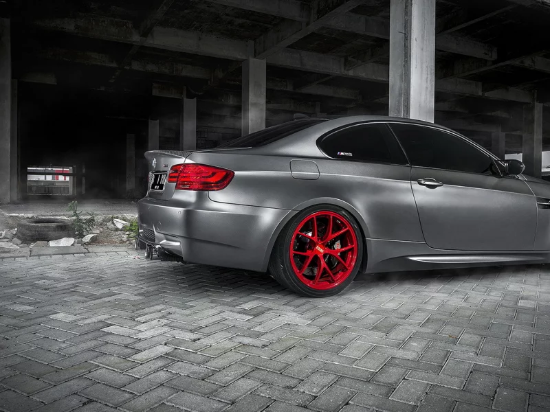бмв, серый, диски, bmw, тюнинг, красный, m3, bbs