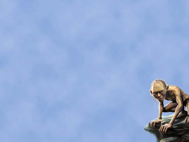 синий фон, gollum, властелин колец, the lord of the rings, голлум