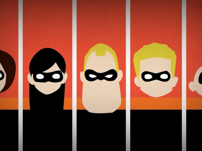 суперсемейка, disney company, минимализм, blo0p, the incredibles