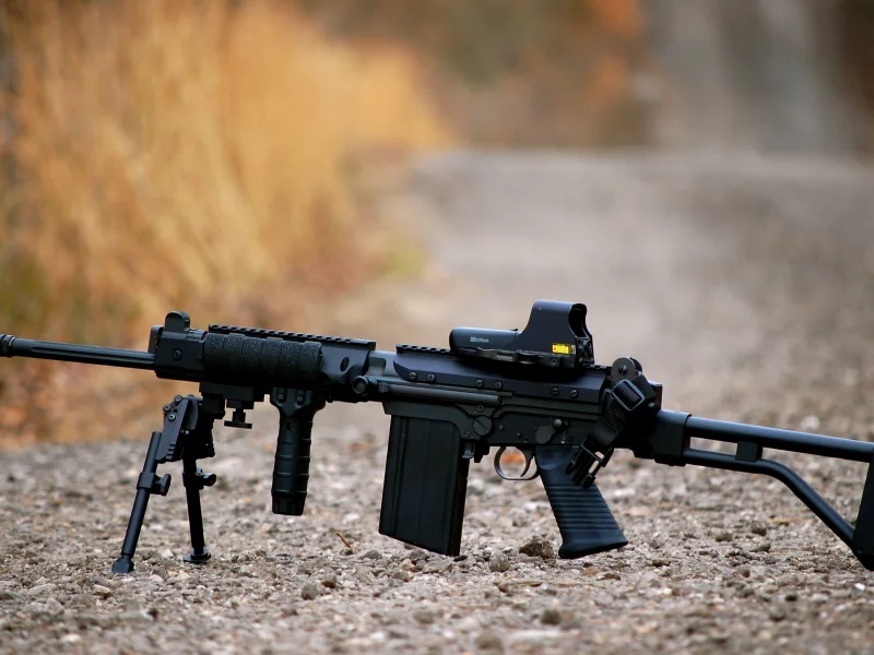 fn fal, гравий, сошка, автомат, штурмовая винтовка