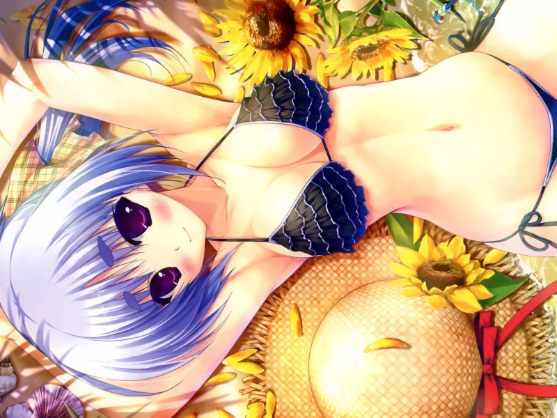 amatsumi sora ni , арт, лежа, otonashi kaho, девушка, купальник, shintaro