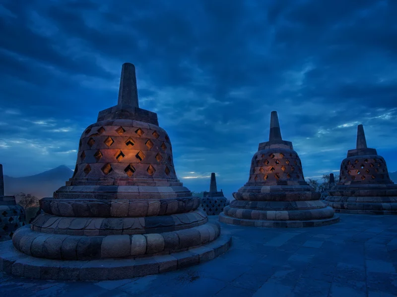 индонезия, храм, вечер, архитектура, ява, боробудур