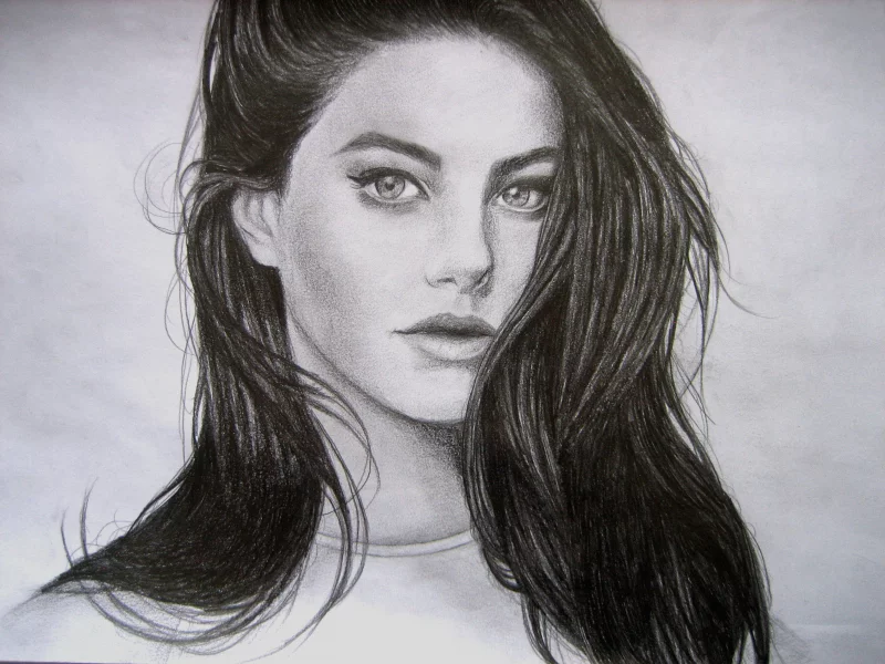 kaya scodelario, девушка, взгляд, лицо, живопись, карандаш