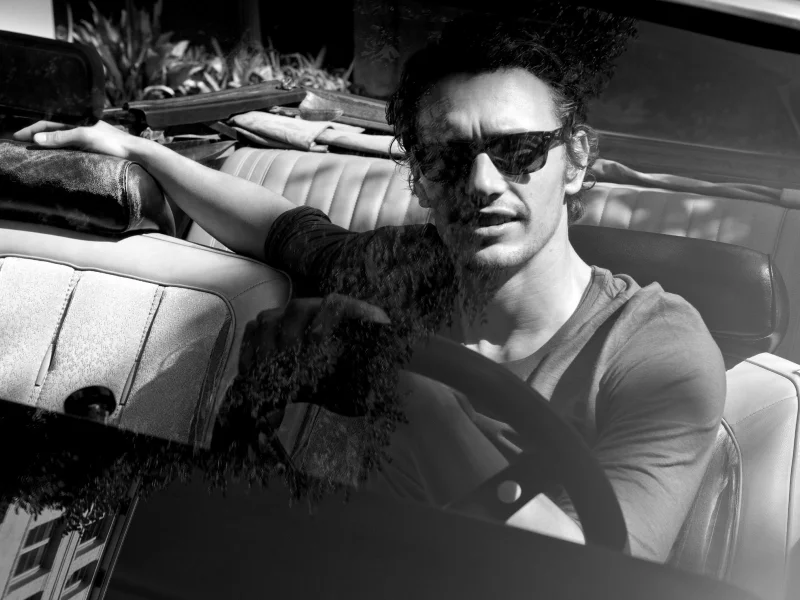 мужчина, james franco, очки, машина, актер, парень