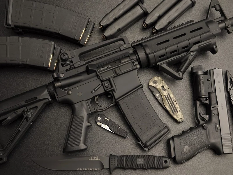 автомат, пистолет, ar-15, нож, штурмовая винтовка