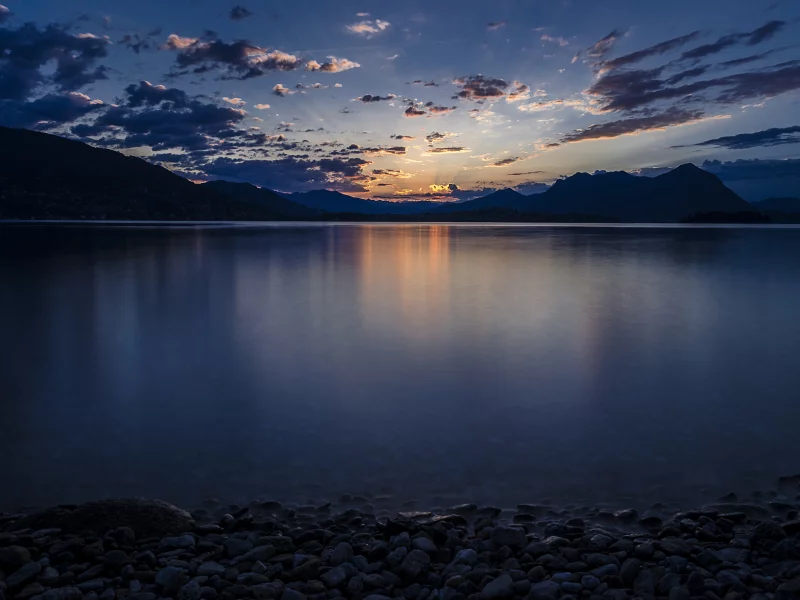 италия, гладь, камешки, берег, озеро маджоре, вода