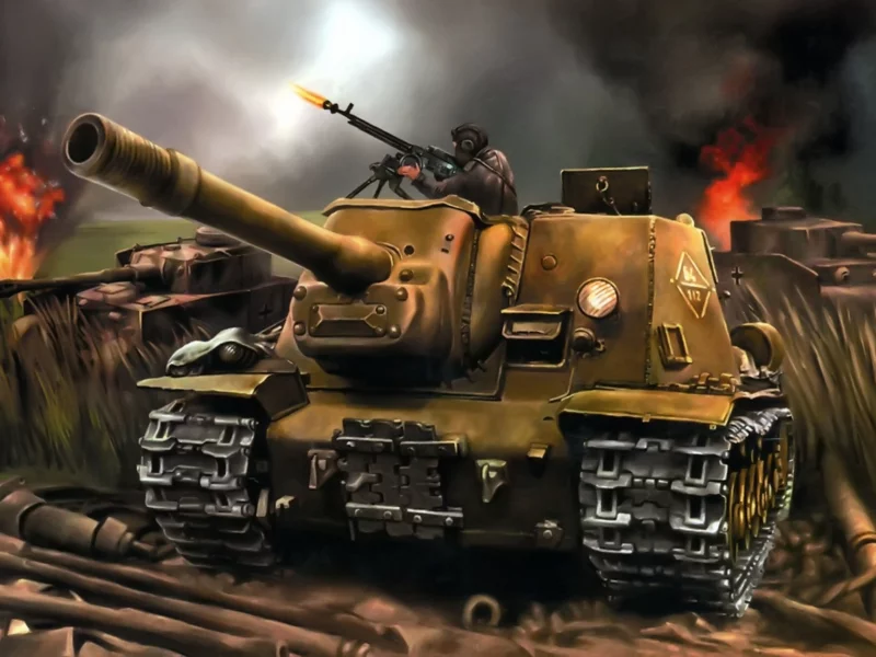 советской, арт, танк, самоходная, сау, тяжелая, ису-152