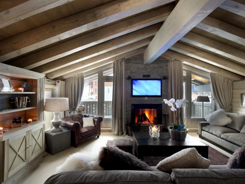 диваны, телевизор, кресло, камин, столик, home, houses, interior