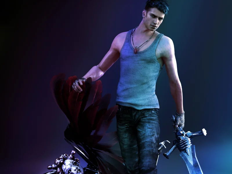 майка, devil may cry 5, взгляд, dante, dmc, убийство, меч, перья