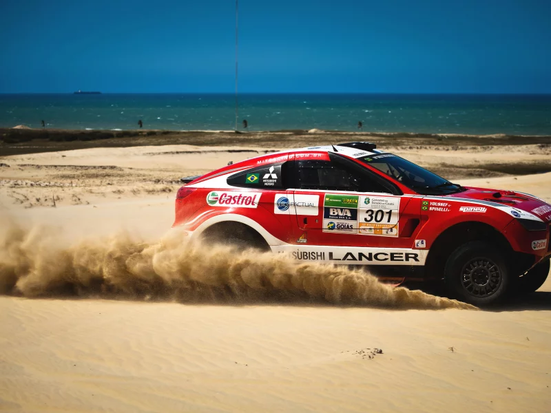 авто, мицубиси, внедорожник, mitsubishi, dakar, rally, песок
