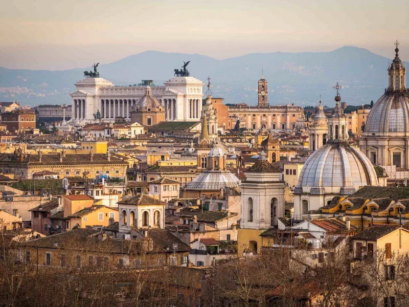 италия, здания, город, дома, панорама, рим, rome, italy