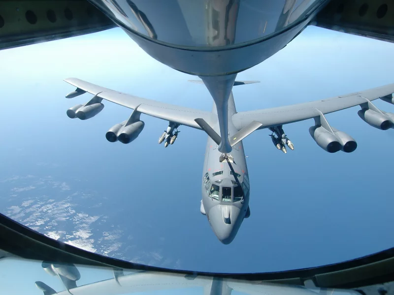 usaf, бомбардировщик, b 52, океан, дозаправка в воздухе