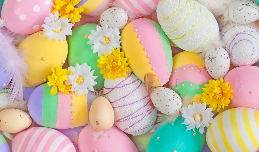 пасха, яйца, easter, цветы