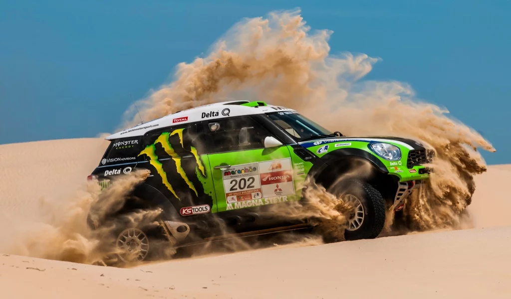 mini cooper, зеленый, пустыня, x-raid, мини купер, dakar, mini, rally