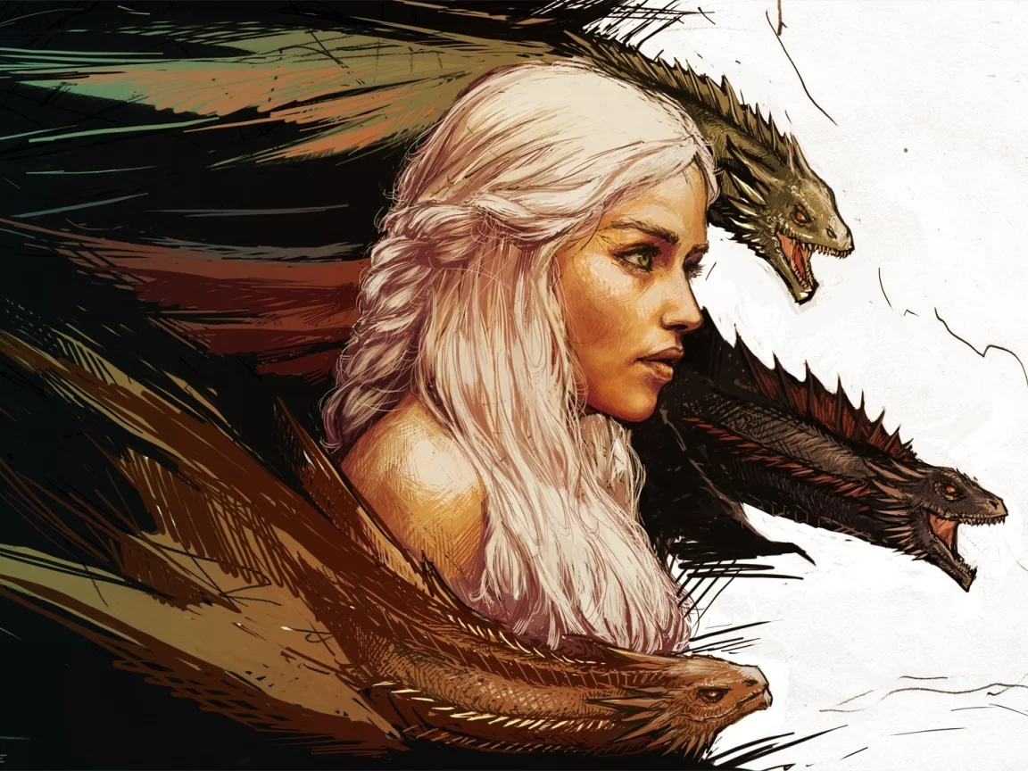 mother of dragons, game of thrones, арт, daenerys targaryen, игра престолов