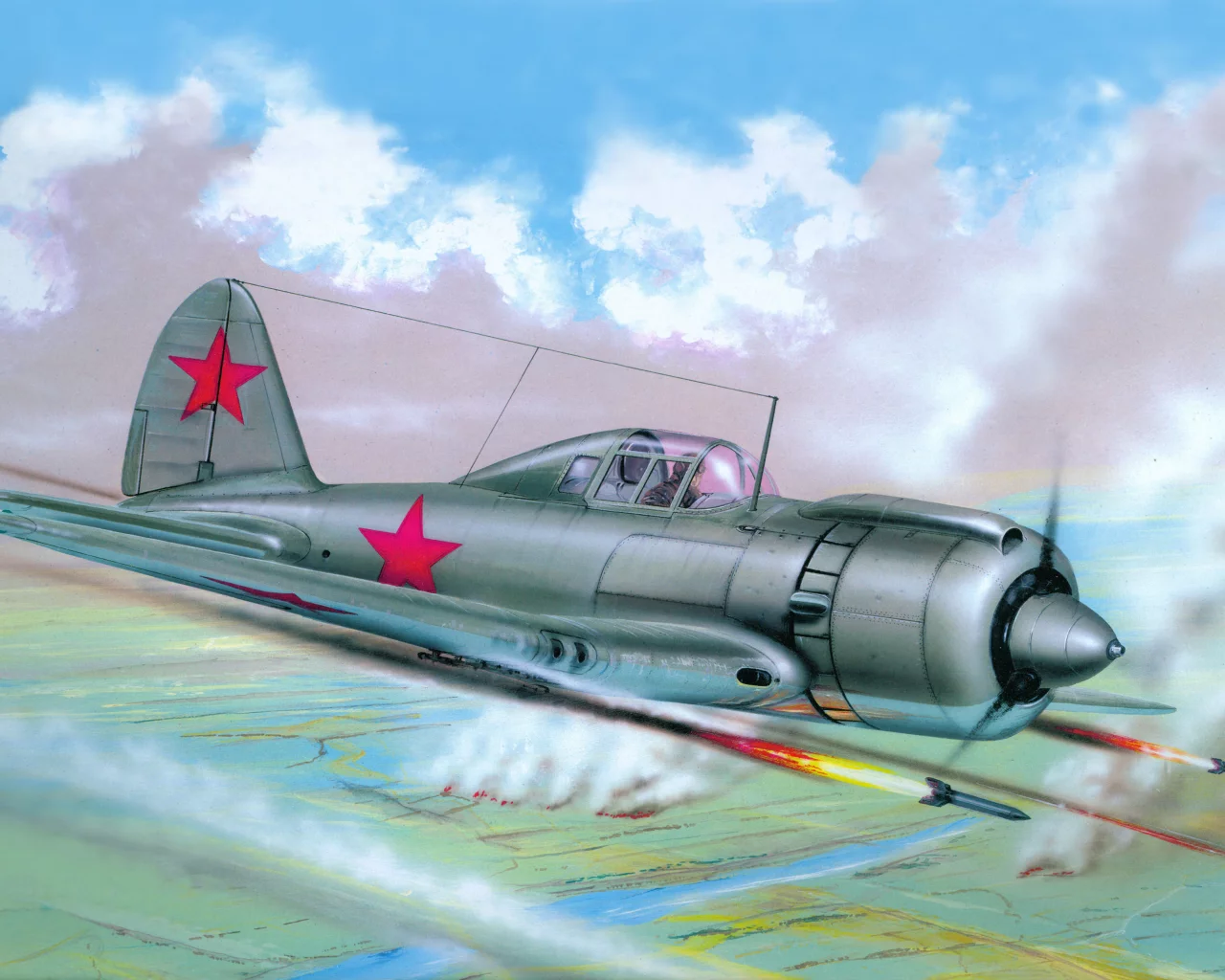 арт, су-6а, одноместный, небо, самолёт, штурмовик