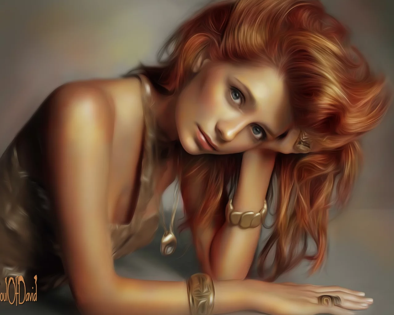 взгляд, рука, mischa barton, рыжие волосы, девушка, лицо, арт