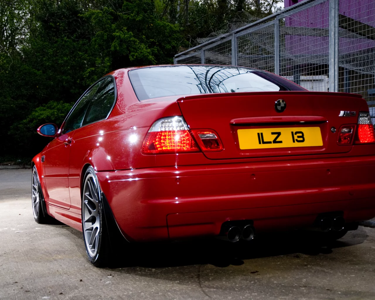 бмв, вид сзади, e46, m3, красный, задние фонари, bmw, red