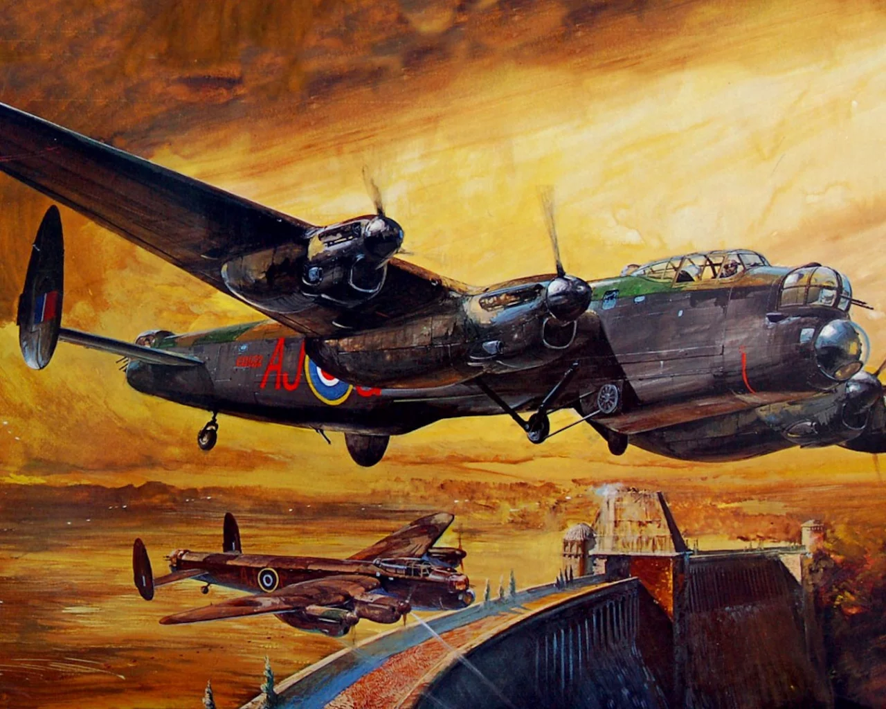 операция, dam busters, lancaster, дамба, бомбордировщики, война
