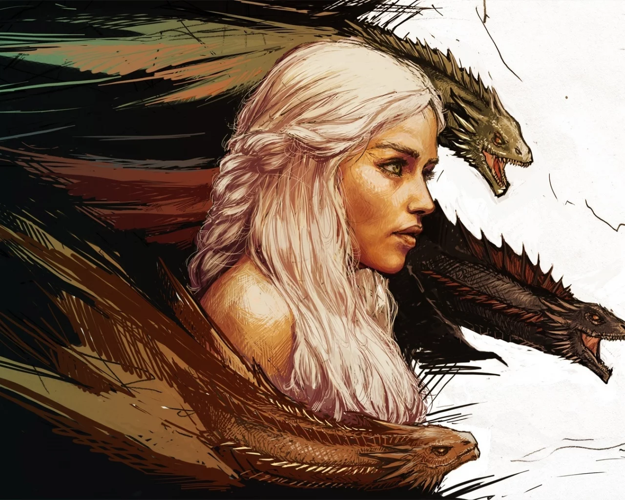mother of dragons, game of thrones, арт, daenerys targaryen, игра престолов