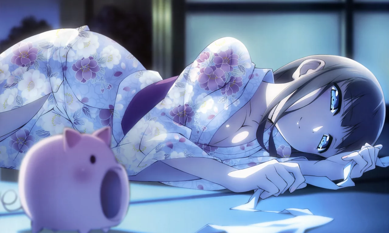 кимоно, девушка, пол, accel world, kurasaki fuuko , черные волосы