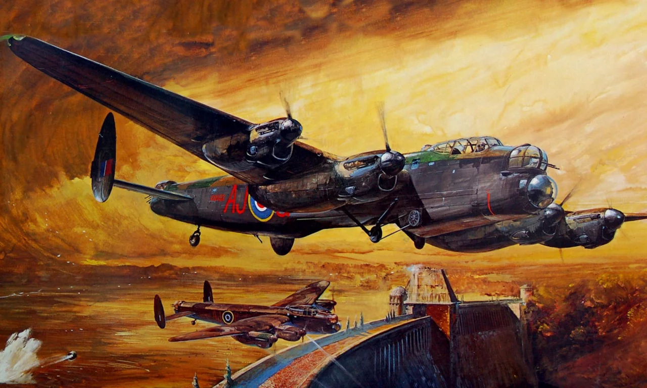 операция, dam busters, lancaster, дамба, бомбордировщики, война