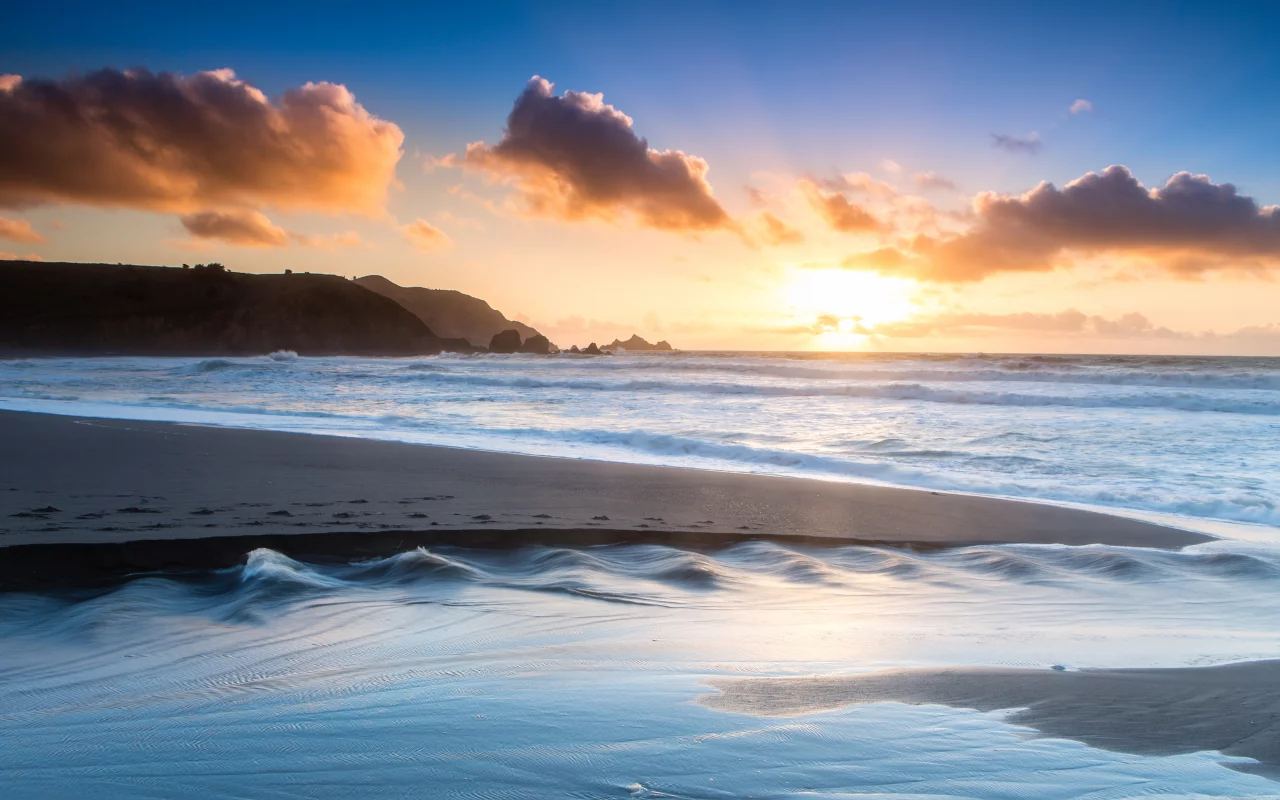 песок, пляж, us, утро, rockaway beach, pacifica, ca, океан, берег