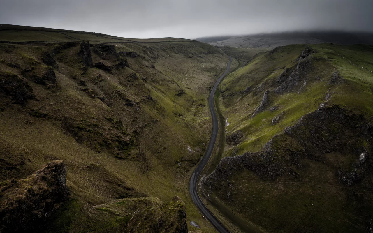winnats pass, соединённое королевство, дорога, англия, холмы