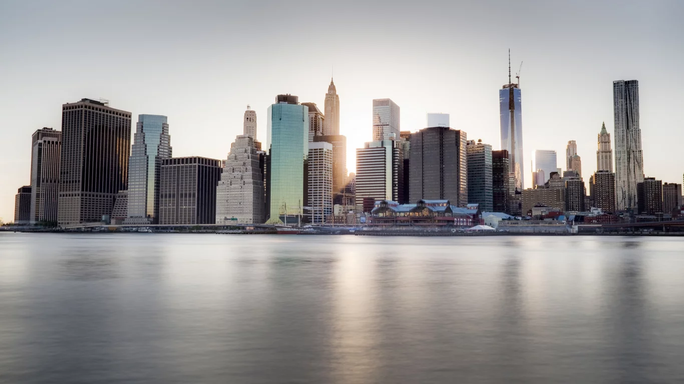 ny, река, сша, набережная, небоскребы, dumbo, город, new york, us