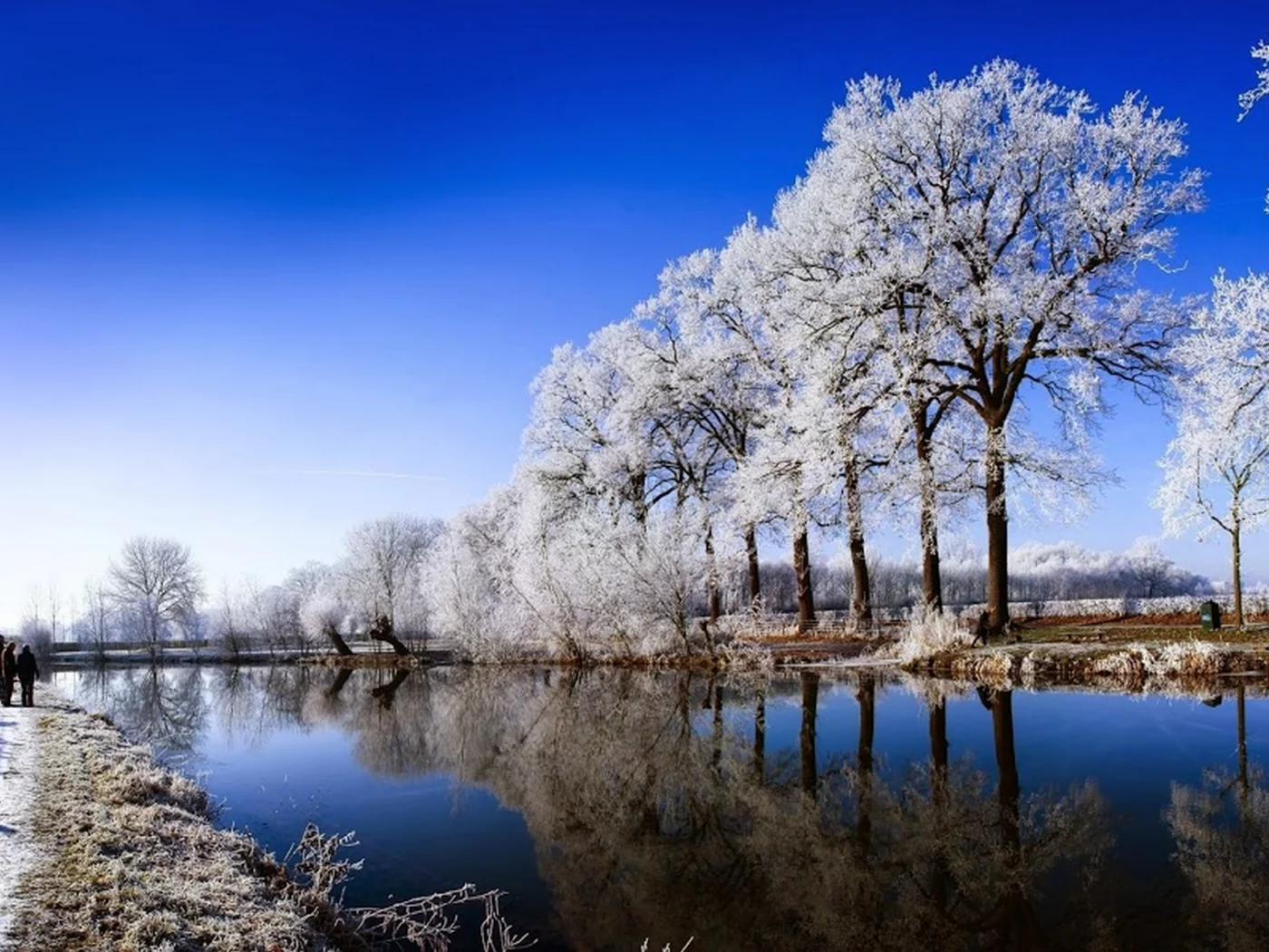 HDR, зима, река