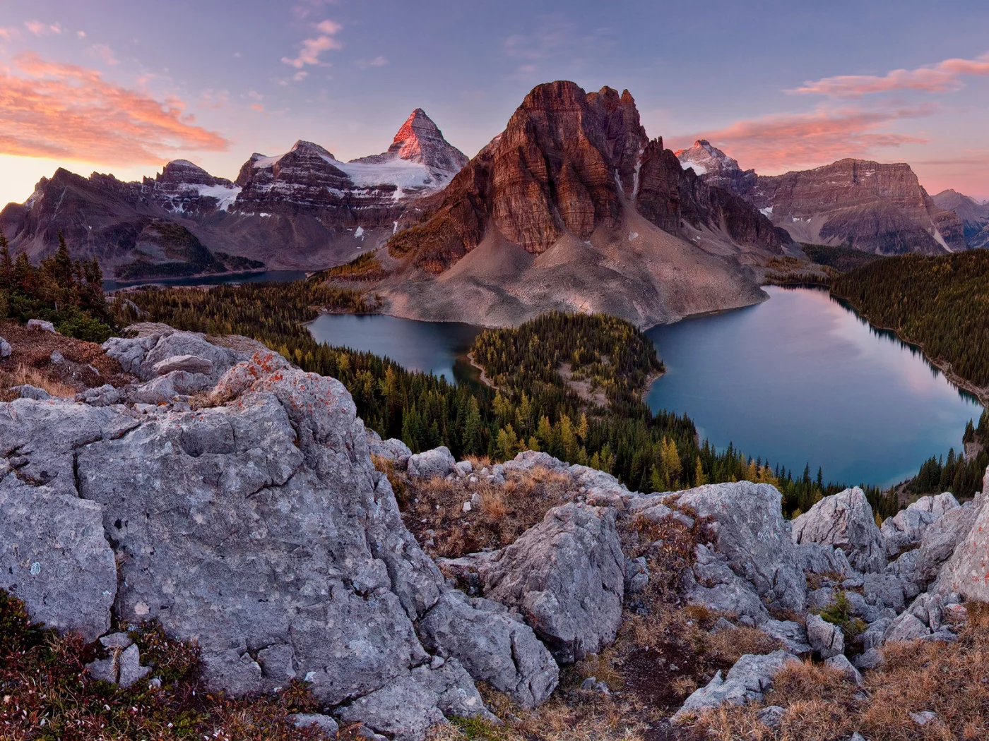 sunburst peak, горы, камни, альпы, лес, озера, mt assiniboine park, небо