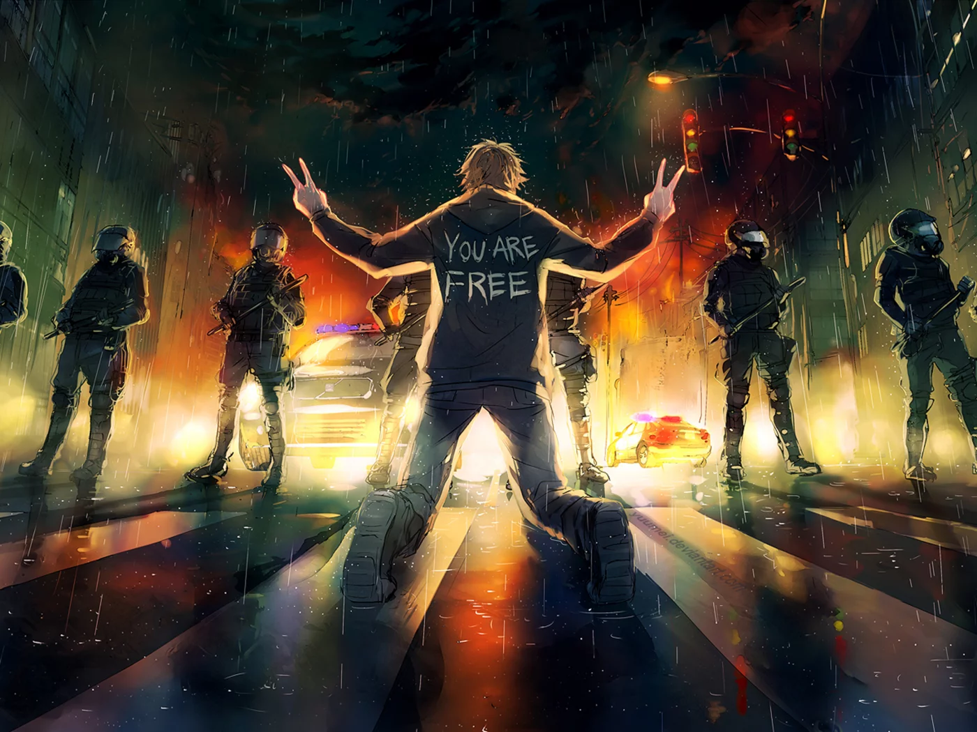 rise - night version, digital media, drawings, you are free, люди, manga, &amp;amp; anime