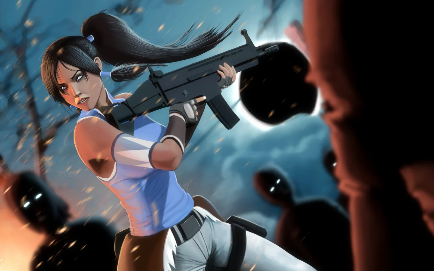 зомби, оружие, korra, девушка, арт, avatar, the last airbender