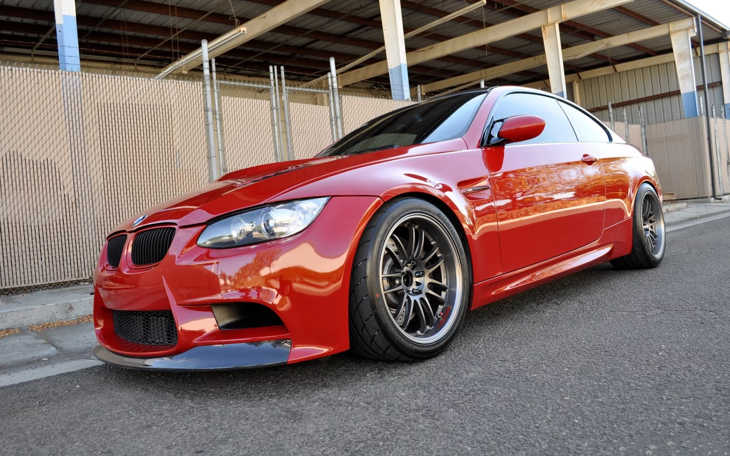 m3, volk, бмв, e92, красный, вид сбоку, red, bmw, vorsteiner